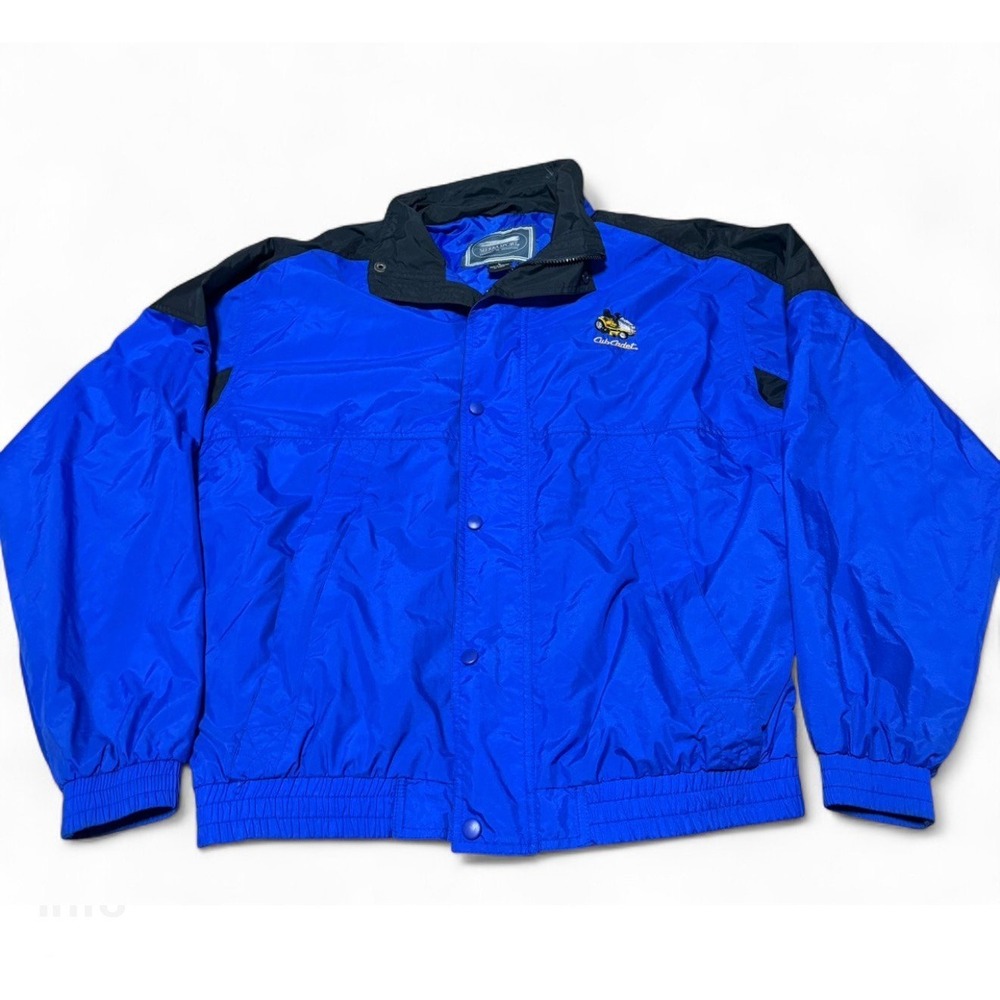 Cub Cadet Embroidered Blue Snap Front Jacket‎ Mens Large Sierra Sport Vintage